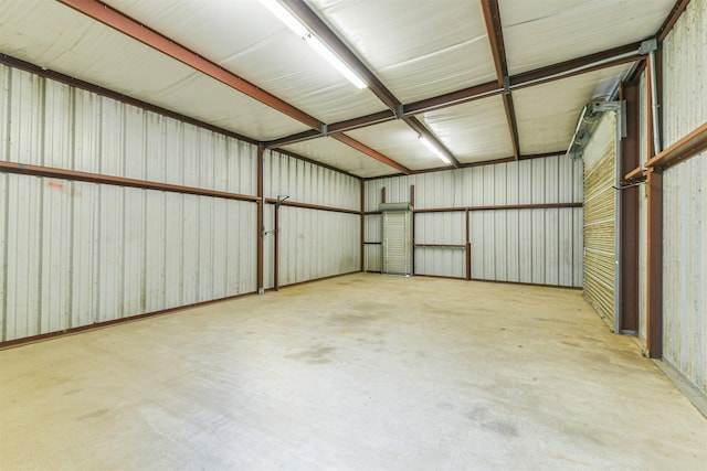 garage featuring metal wall