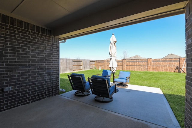 view of patio / terrace with a fenced backyard