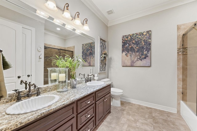 bathroom with a tile shower, visible vents, and a sink