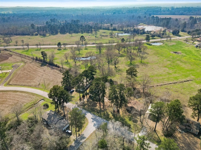 bird's eye view with a rural view