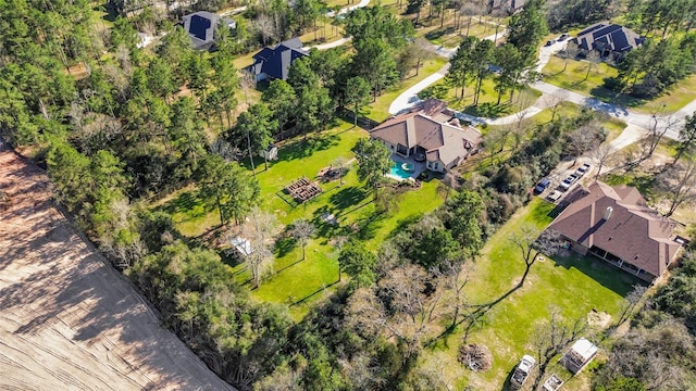 aerial view with a residential view