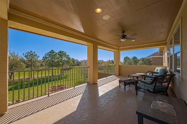 10018 Durango Path Ln, Cypress, TX 77433 - view of patio featuring an outdoor hangout area and a ceiling fan