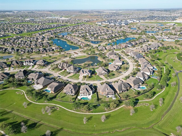 10018 Durango Path Ln, Cypress, TX 77433 - aerial view featuring view of golf course, a water view, and a residential view