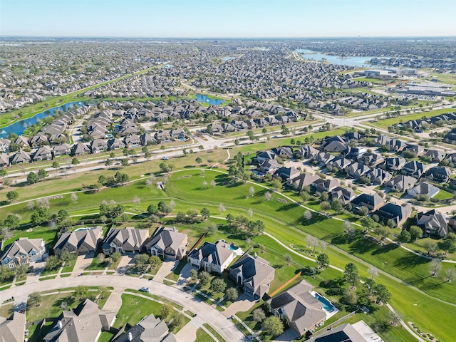 10018 Durango Path Ln, Cypress, TX 77433 - birds eye view of property with golf course view, a residential view, and a water view
