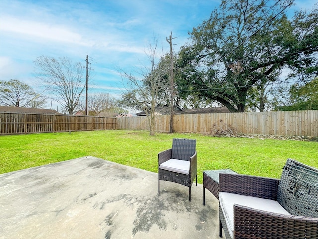 view of patio featuring a fenced backyard