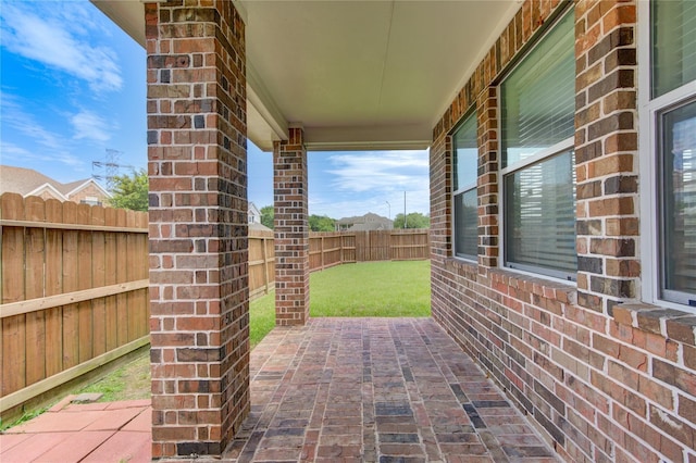 view of patio with a fenced backyard