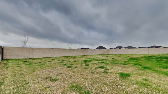 view of yard featuring fence