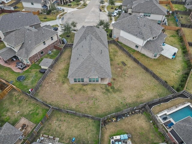 aerial view with a residential view