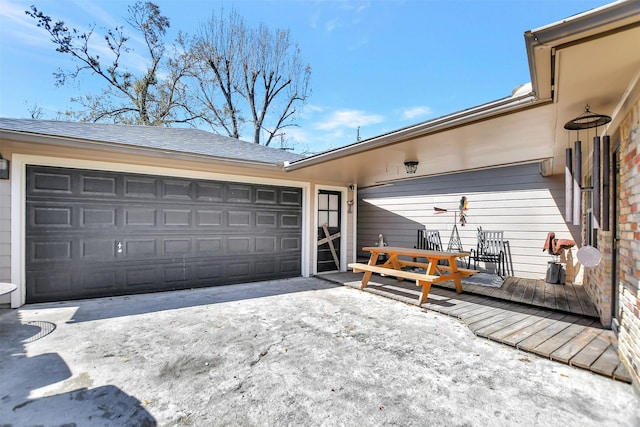 garage with driveway