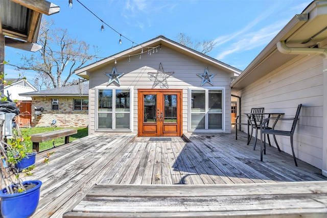 deck featuring french doors