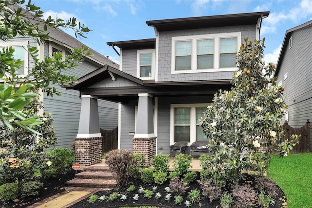 18131 Moonlit River Dr, Cypress, TX 77433 - view of front of house with covered porch and fence