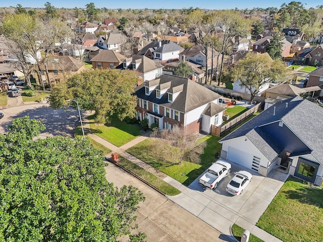 aerial view with a residential view