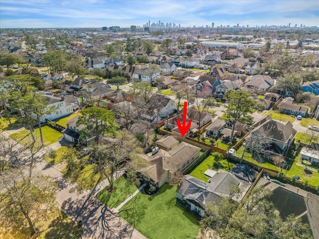 bird's eye view with a residential view