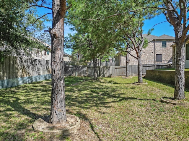 view of yard with fence