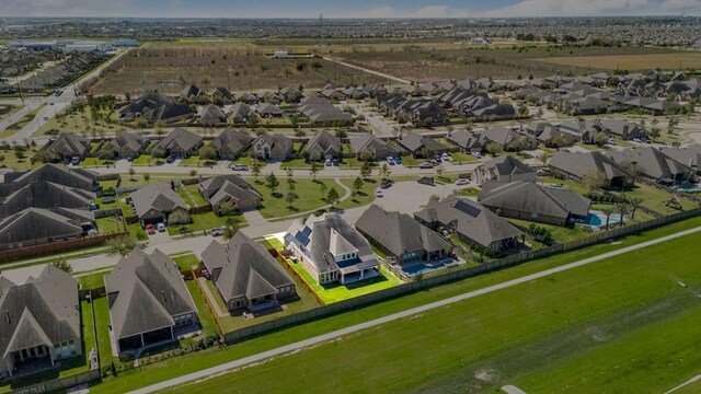 bird's eye view with a residential view