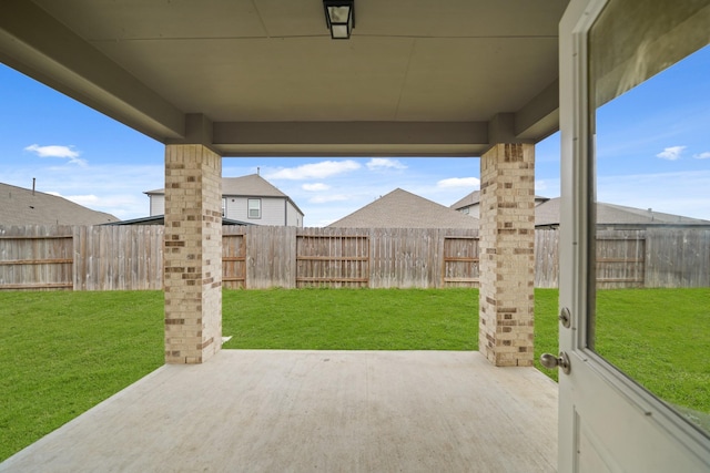 view of patio with a fenced backyard