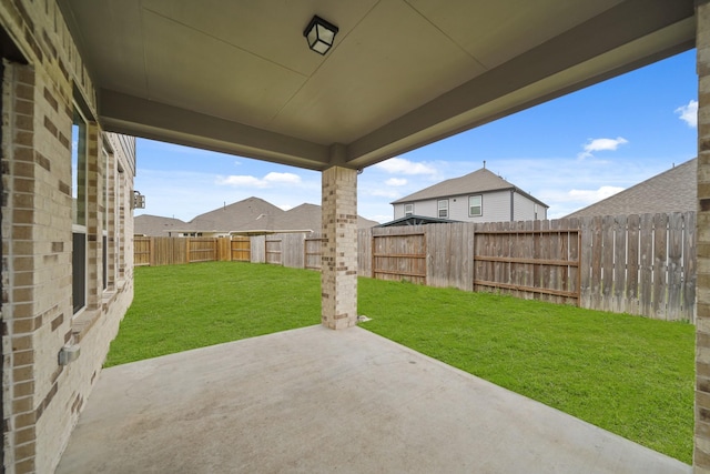 view of patio featuring a fenced backyard