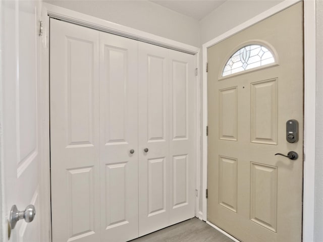 entrance foyer featuring light wood-style flooring