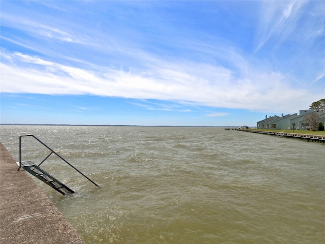 exterior space featuring a water view