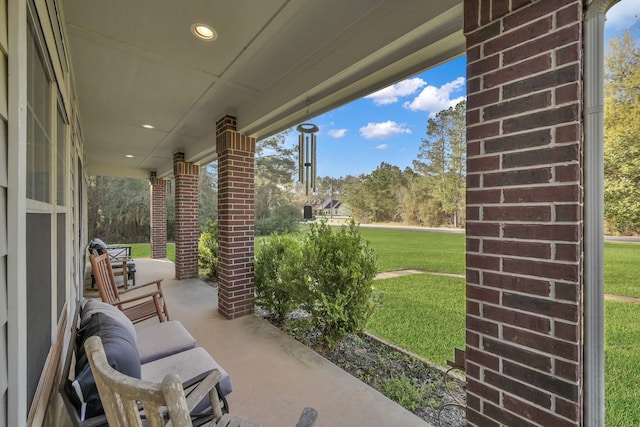 view of patio / terrace featuring covered porch