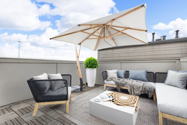 1512 Weber St Unit B, Houston, TX 77007 - wooden deck with an outdoor hangout area and a patio area