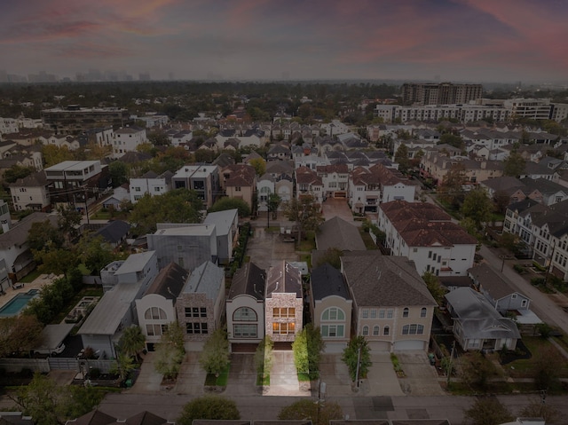 bird's eye view with a residential view