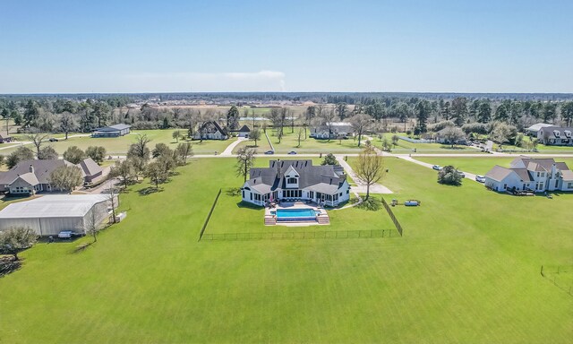 aerial view featuring a residential view