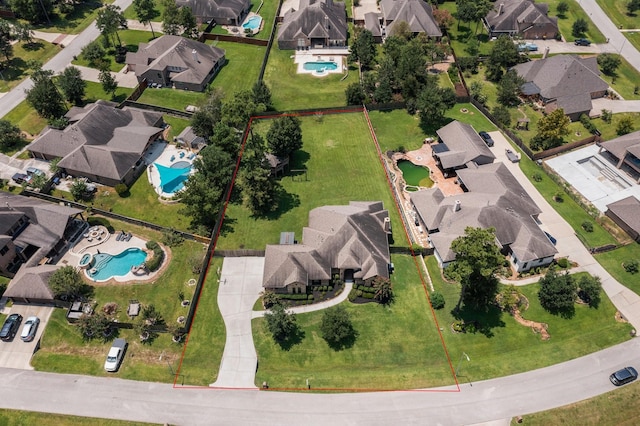 bird's eye view with a residential view