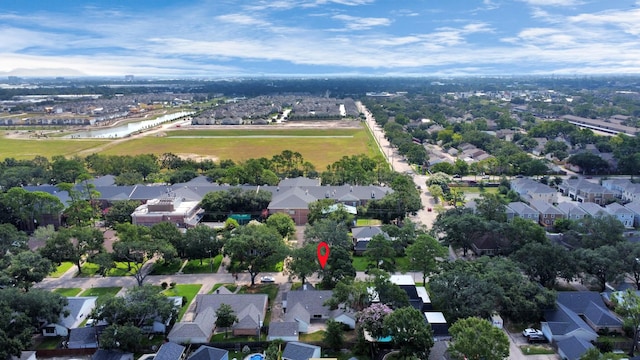 aerial view with a residential view