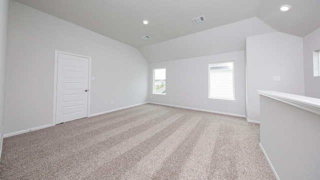 16527 Willow Forest Dr, Conroe, TX 77302 - carpeted empty room featuring lofted ceiling, recessed lighting, and baseboards