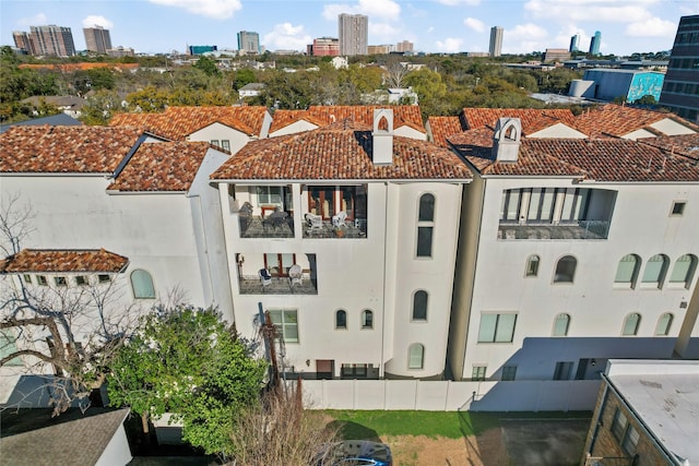 view of building exterior with a view of city