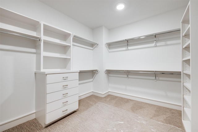 walk in closet featuring carpet