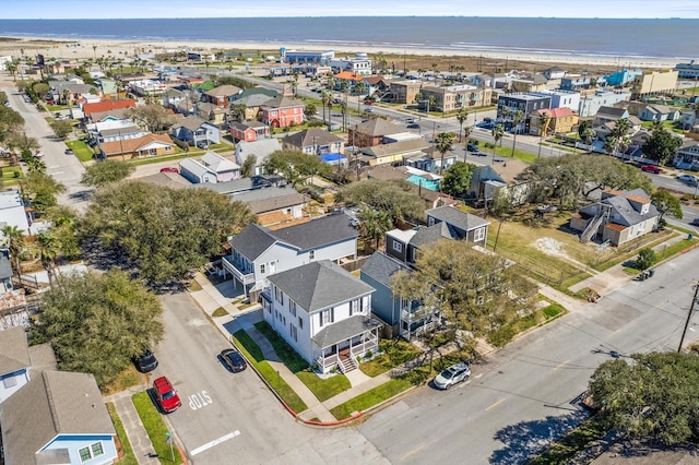 bird's eye view featuring a residential view and a water view