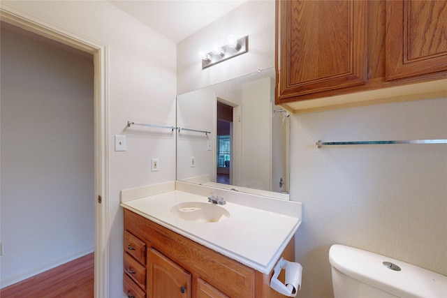 bathroom with toilet and vanity