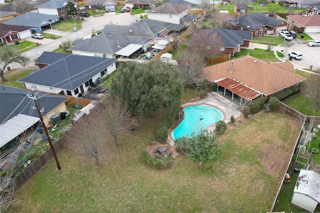 bird's eye view with a residential view