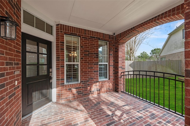 view of patio / terrace with fence