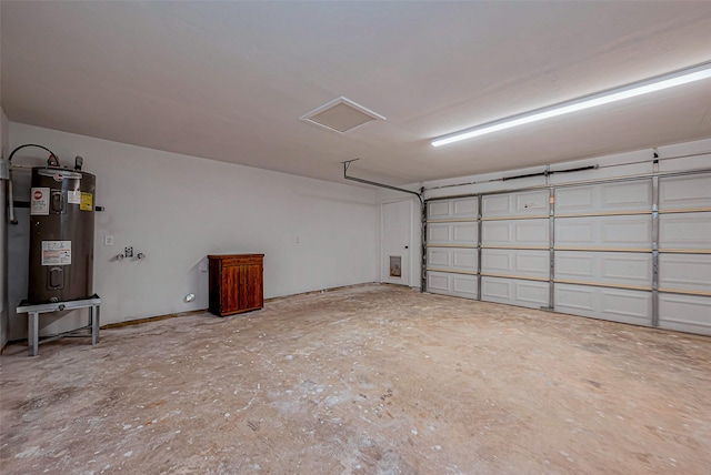 garage with water heater