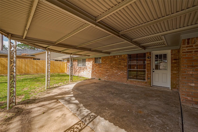 view of patio / terrace with fence