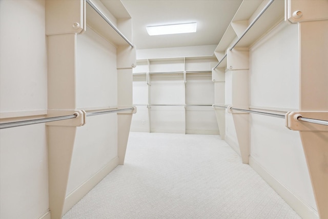 walk in closet featuring carpet flooring