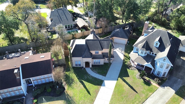 aerial view featuring a residential view