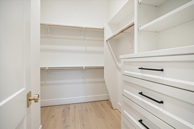 spacious closet with light wood-style floors