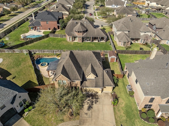 drone / aerial view with a residential view