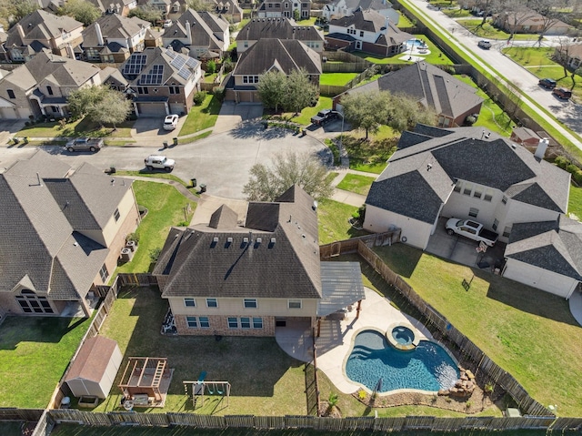 drone / aerial view featuring a residential view