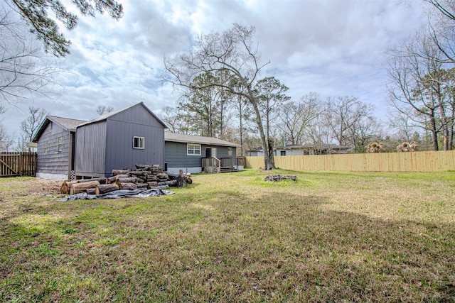 view of yard with fence