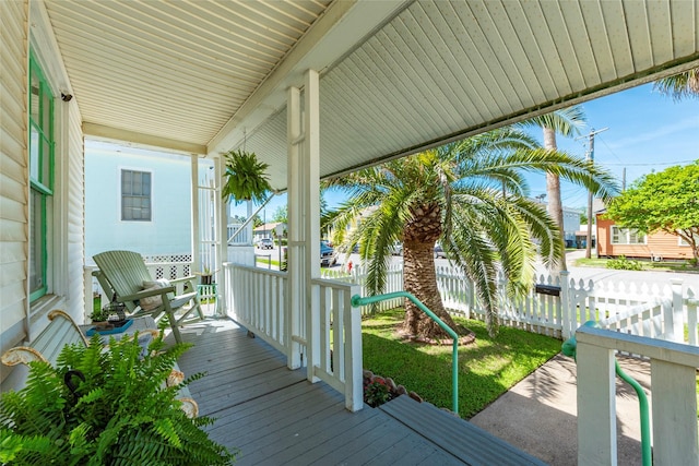 wooden deck with fence