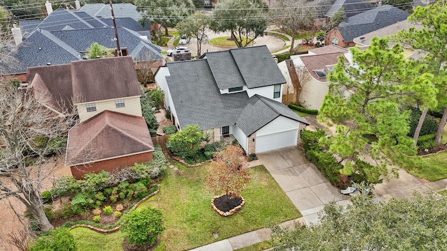 aerial view with a residential view