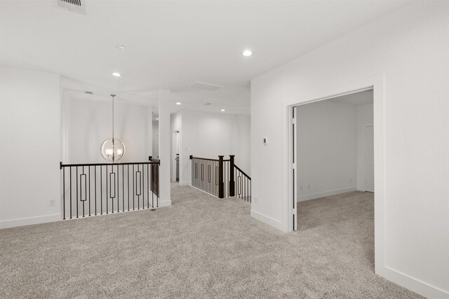 16174 Rustling Woods Rd, Conroe, TX 77302 - carpeted empty room with recessed lighting, a chandelier, and baseboards