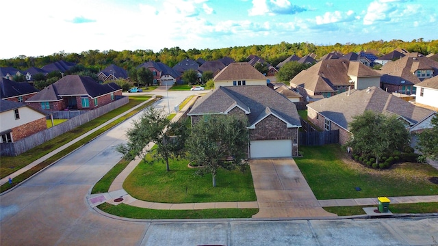 bird's eye view with a residential view