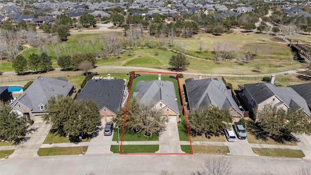 birds eye view of property featuring a residential view