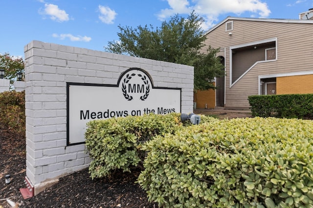 view of community sign